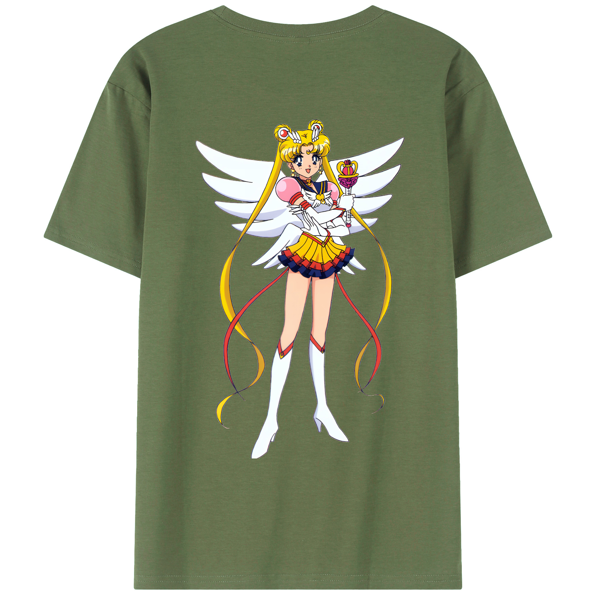 （画像用） 美少女戦士セーラームーン 月野 うさぎ つきの うさぎ Sailor Moon Tsukino Usagi 綿100％ メンズ半袖Tシャツ（バックプリント） 通気性